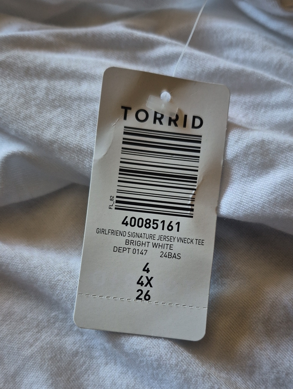Torrid Girlfriend White V-Neck Short Sleeve Tee Sz.4X NWT - Picture 6 of 6